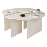 Tavolino da salotto Tairn, Tavolo basso da caffè, Portariviste per divano, Ripiano da soggiorno, 90x90 h41 cm, Bianco