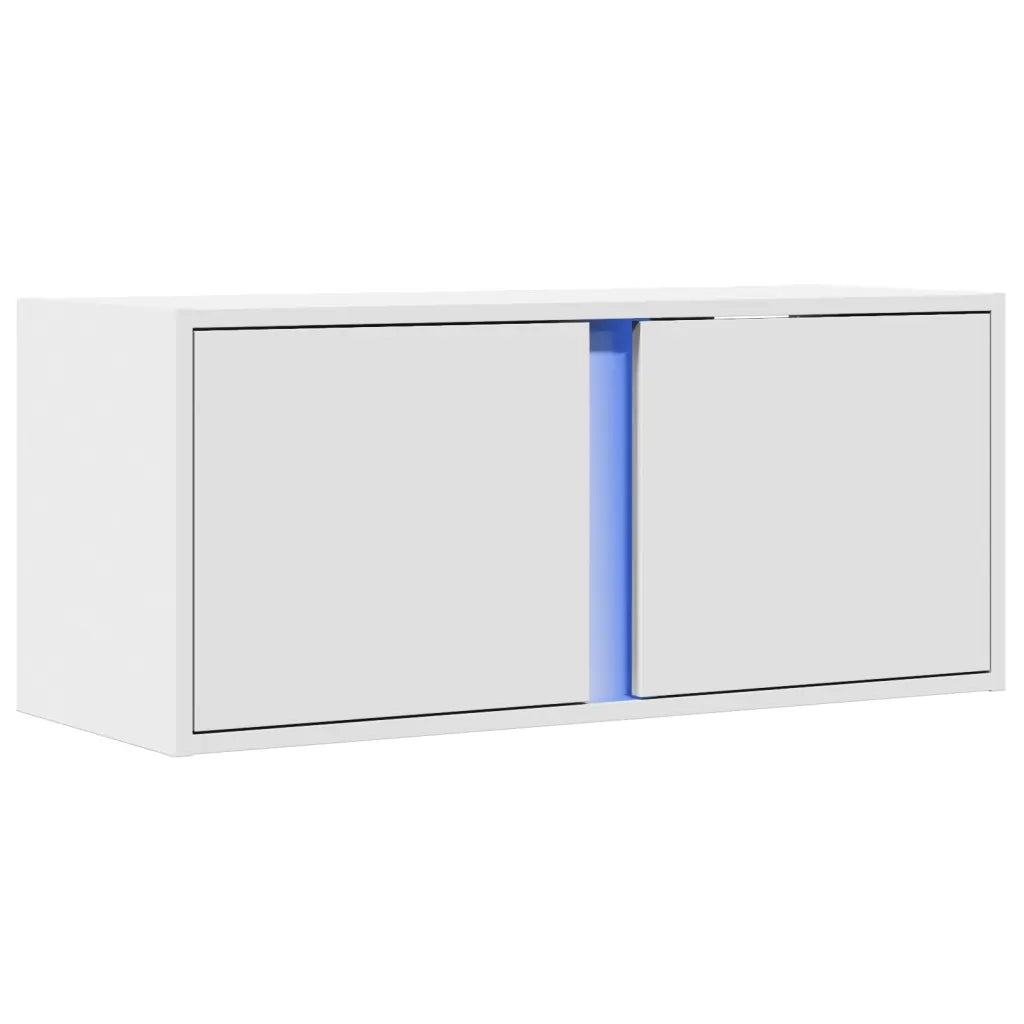 Mobile TV a Parete con Luci LED Bianco 80x31x35 cm