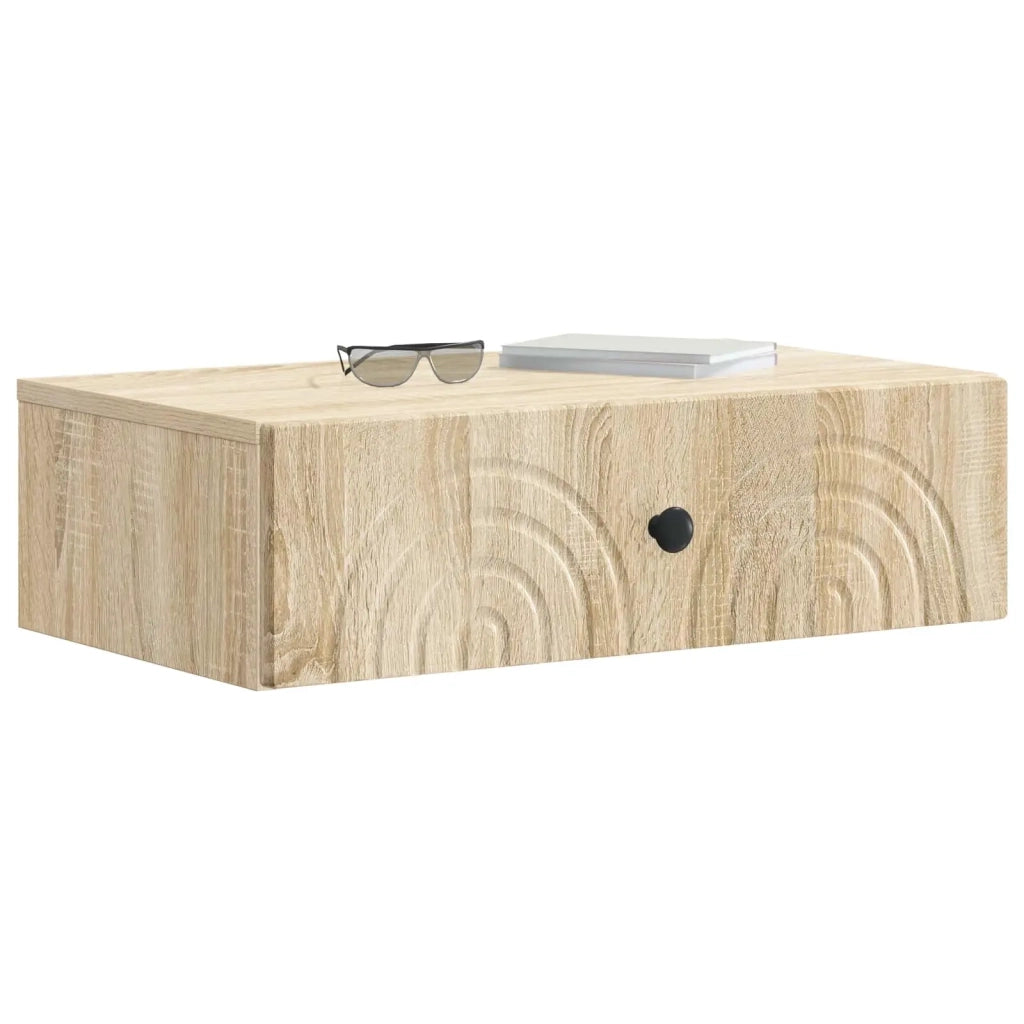 Tavolino da Parete Laterale Rovere Sonoma 59 x 34,5 x 17 cm