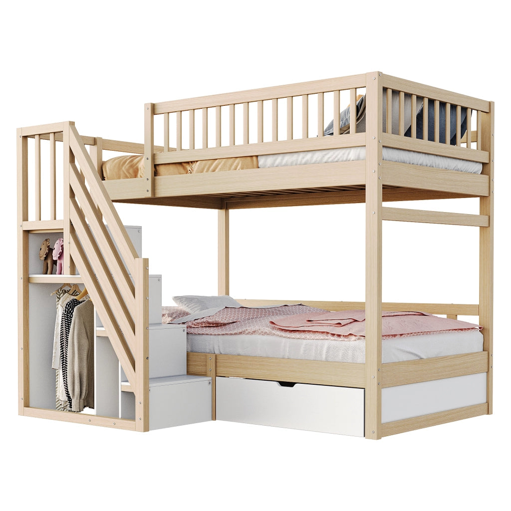 Letto a castello funzione contenitore legno 90x200 cm