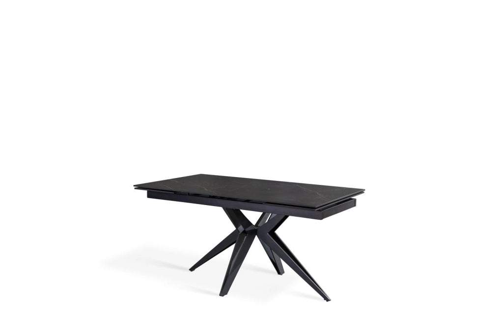Tavolo Allungabile 160/240x90x76 cm in Ceramica Match 2 Nero Opaco