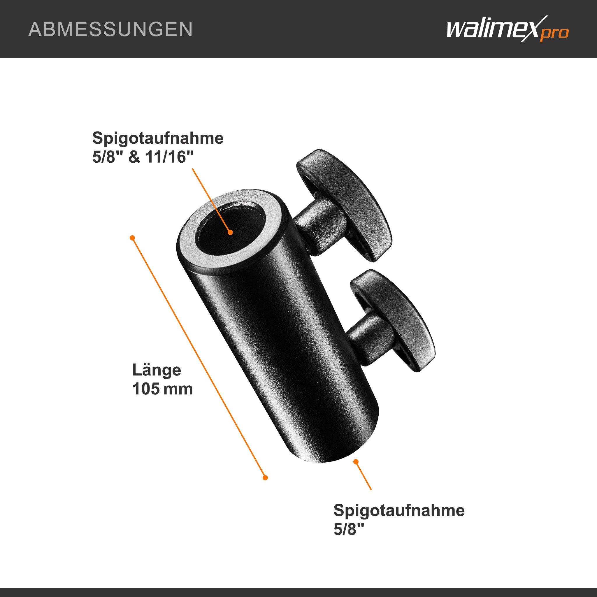 Connettore spigot 5/8“ a 5/8”-11/16”