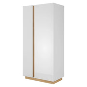 Armadio Camera da Letto Kabatoli, Guardaroba 2 Ante Appendiabiti, 97x194h cm Marrone Rovere Nodi