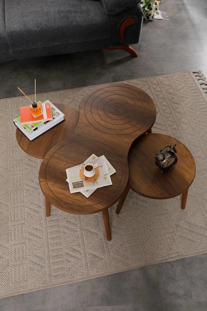 Set di tavolini in legno "Marlo" 100 x 50 x 45 cm - Noce