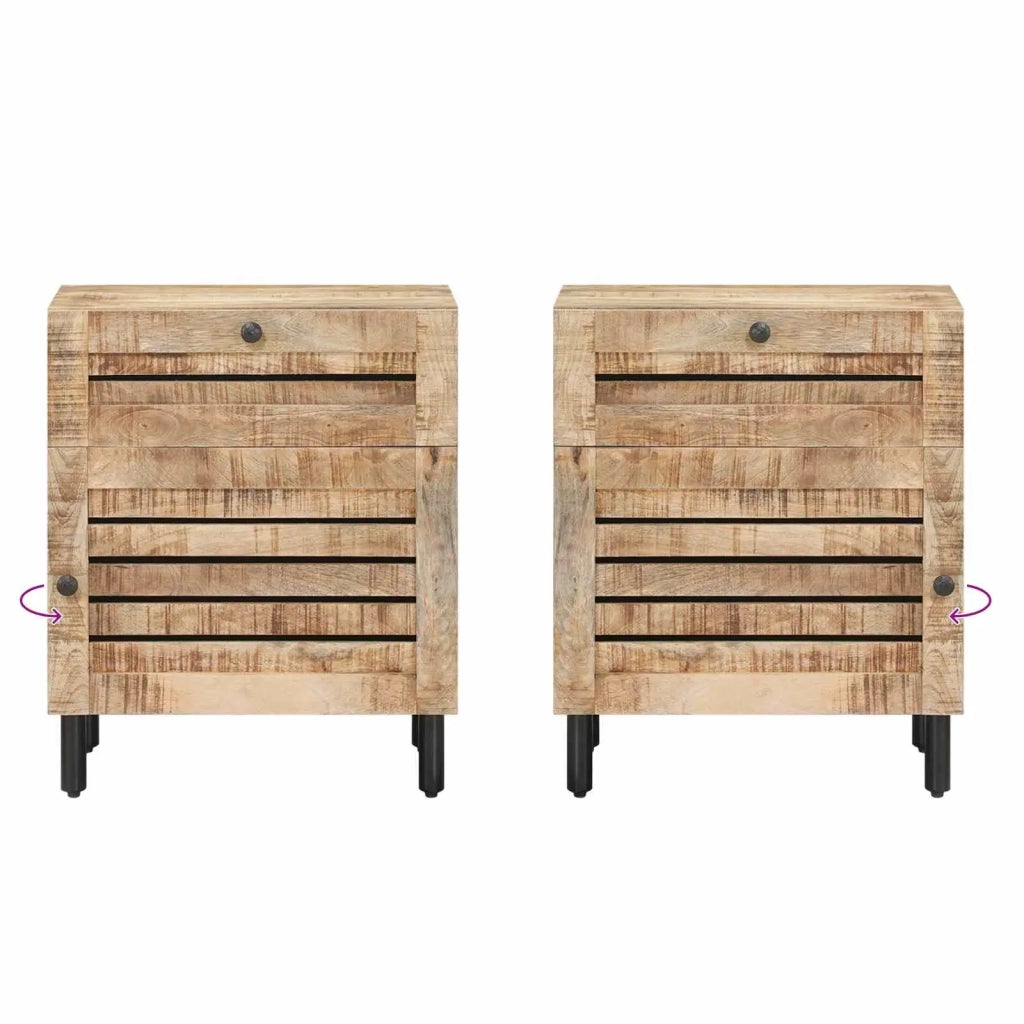 Comodino Naturale 50 x 33 x 60 cm Legno di mango massello 4018852