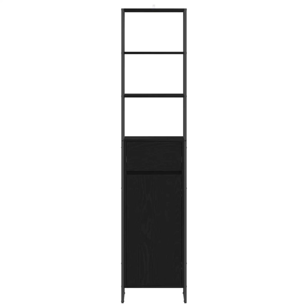 Mobile da Bagno Rovere Nero 40 x 30 x 180 cm Legno multistrato