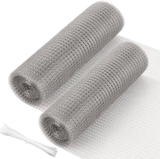 Foglio di Reticolo RVS Fine Tessitura per Topi e Insetti 6m x 21cm - Incluso 80 Cavioli di Fissaggio