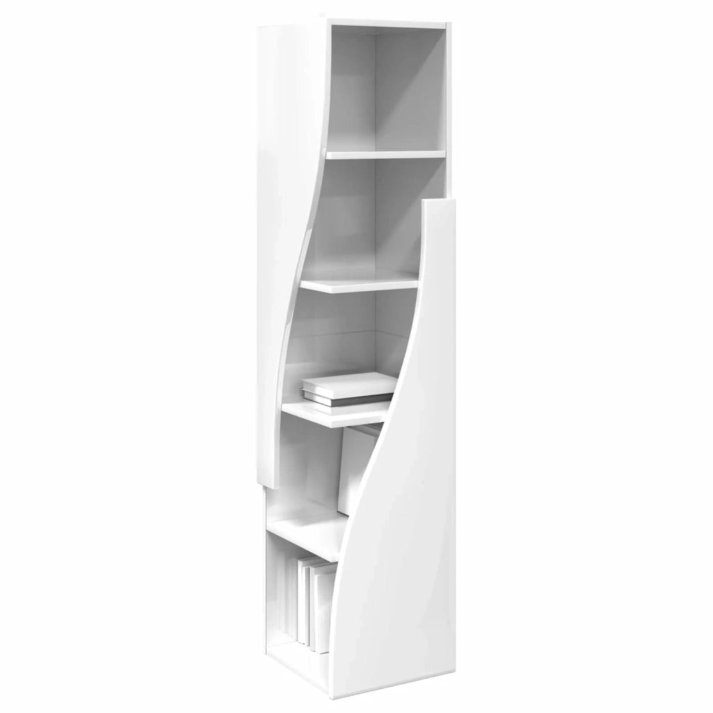Mobile angolare 32x32x140cm Legno ingegnerizzato Bianco Lucido 889879