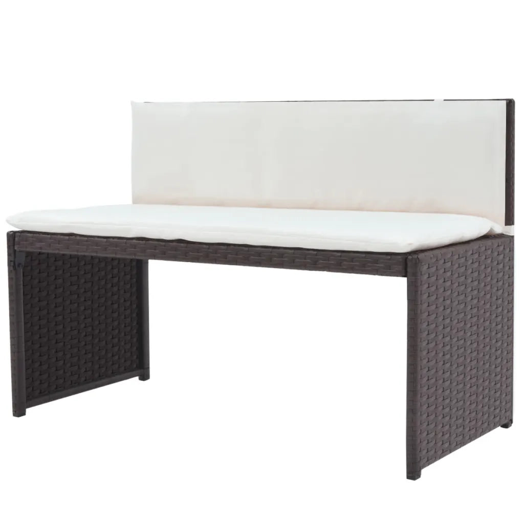 Set da Giardino 5 pz Pieghevole in Acciaio e Polyrattan Marrone cod mxl 36158