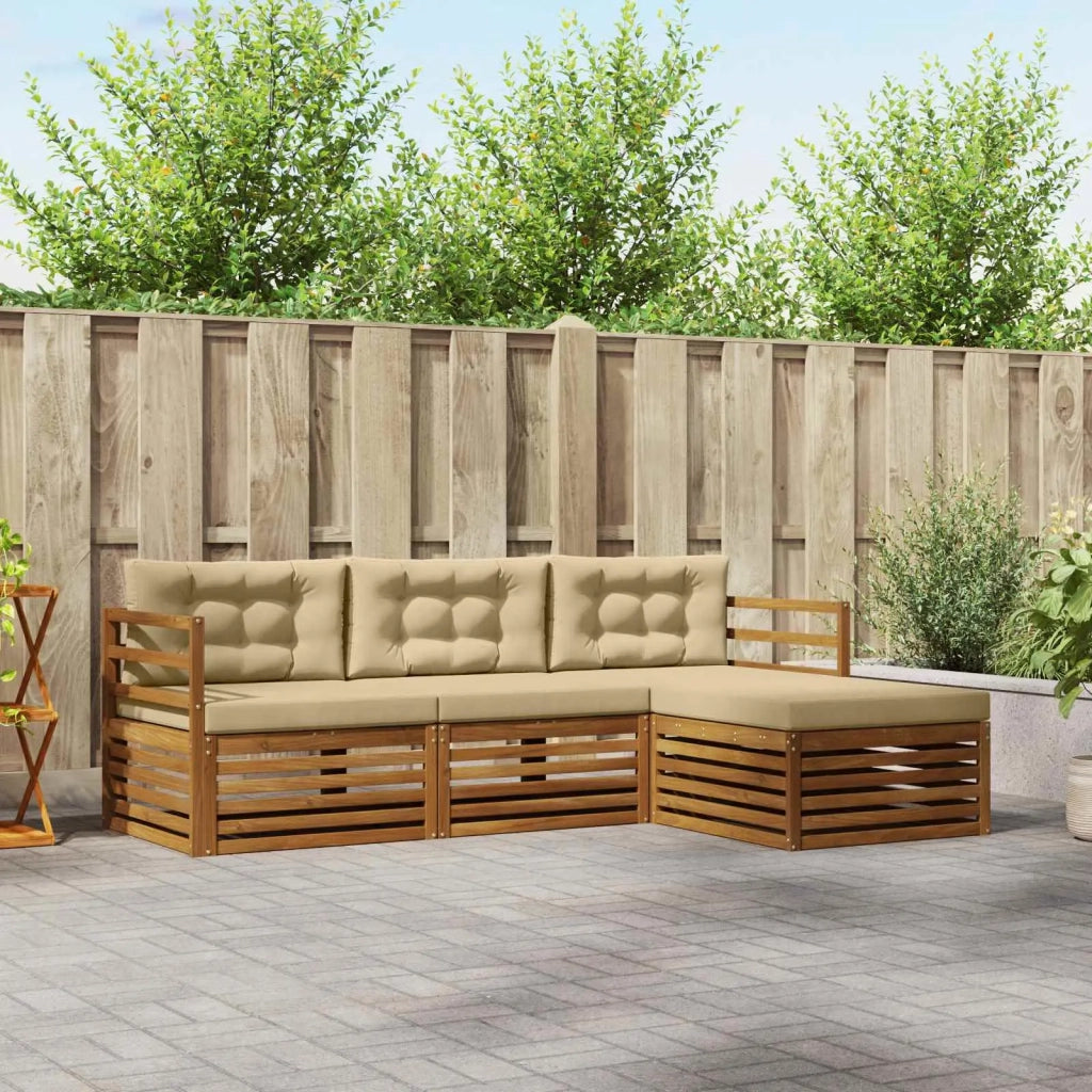 Set di divani da esterno Naturale e Beige 245,5 x 162,5 x 73 cm