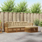 Set di divani da esterno Naturale e Beige 245,5 x 162,5 x 73 cm