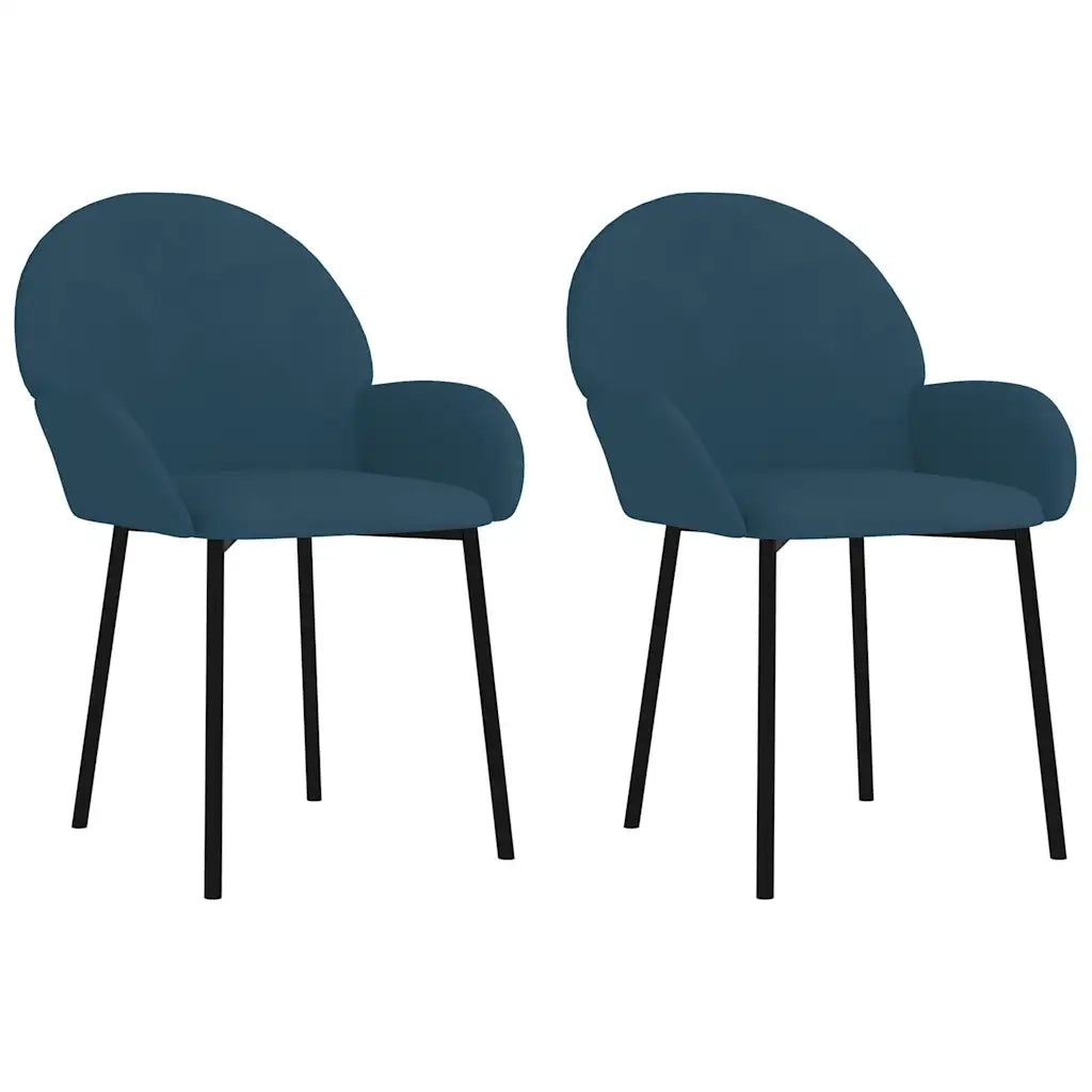 Sedie da Pranzo 2 pz Blu in Velluto cod mxl 10156