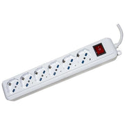 Link LKMP06 Multipresa 6 Prese Universali Ita Schuko 10-16A Spina 16A con Interruttore cavo 1.5 m colore Bianco