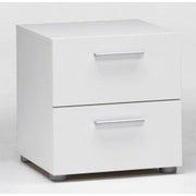 Comodino camera bianco in kit due cassetti cm 40x40x42h