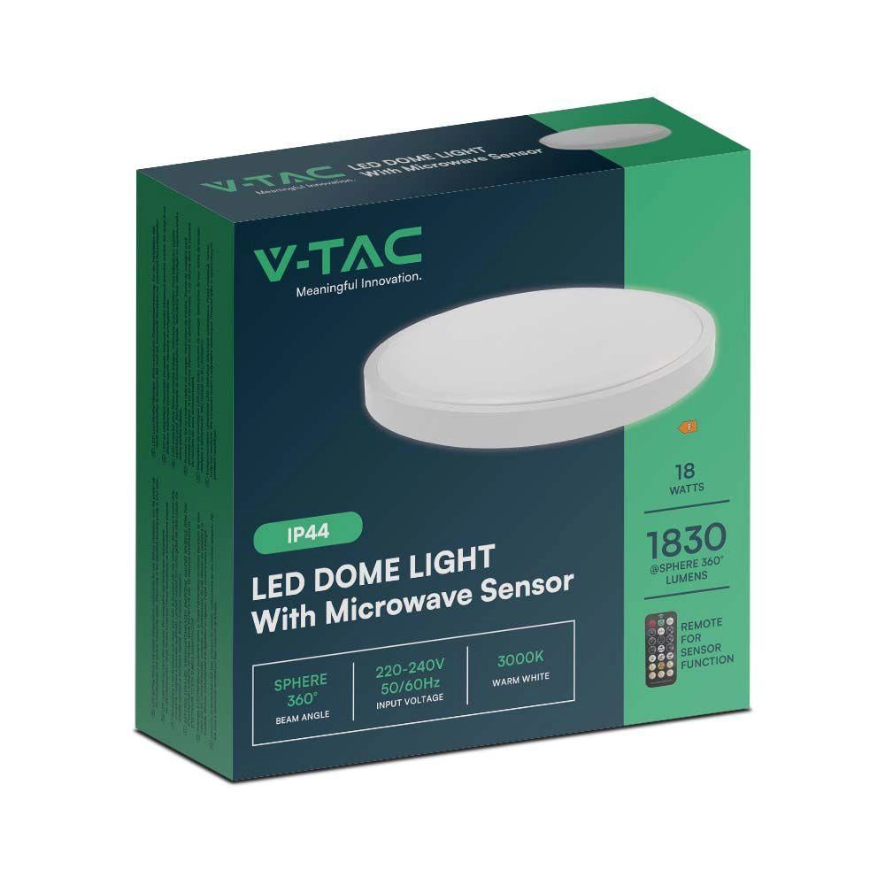 Plafoniera LED V-TAC VT-8618S 18W 30cm 4000K IP44 sensore