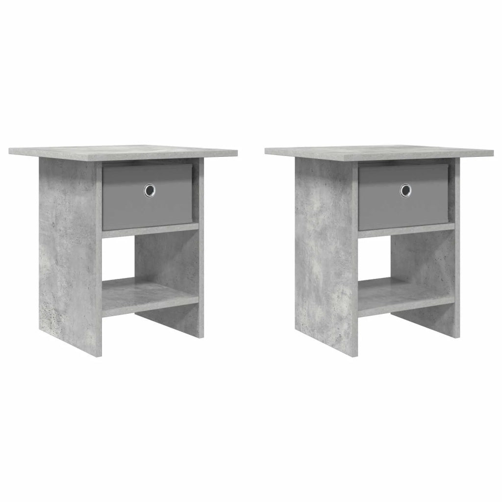 Comodino 2 pcs Grigio cemento 41 x 40 x 45 cm Legno multistrato