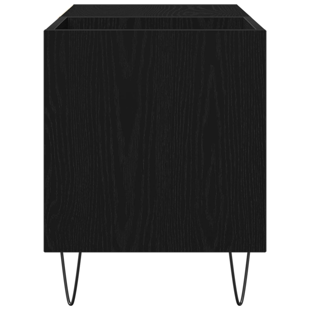 Cabinet per dischi  Nero Rovere 84,5x38x48 cm Legno ingegnerizzato