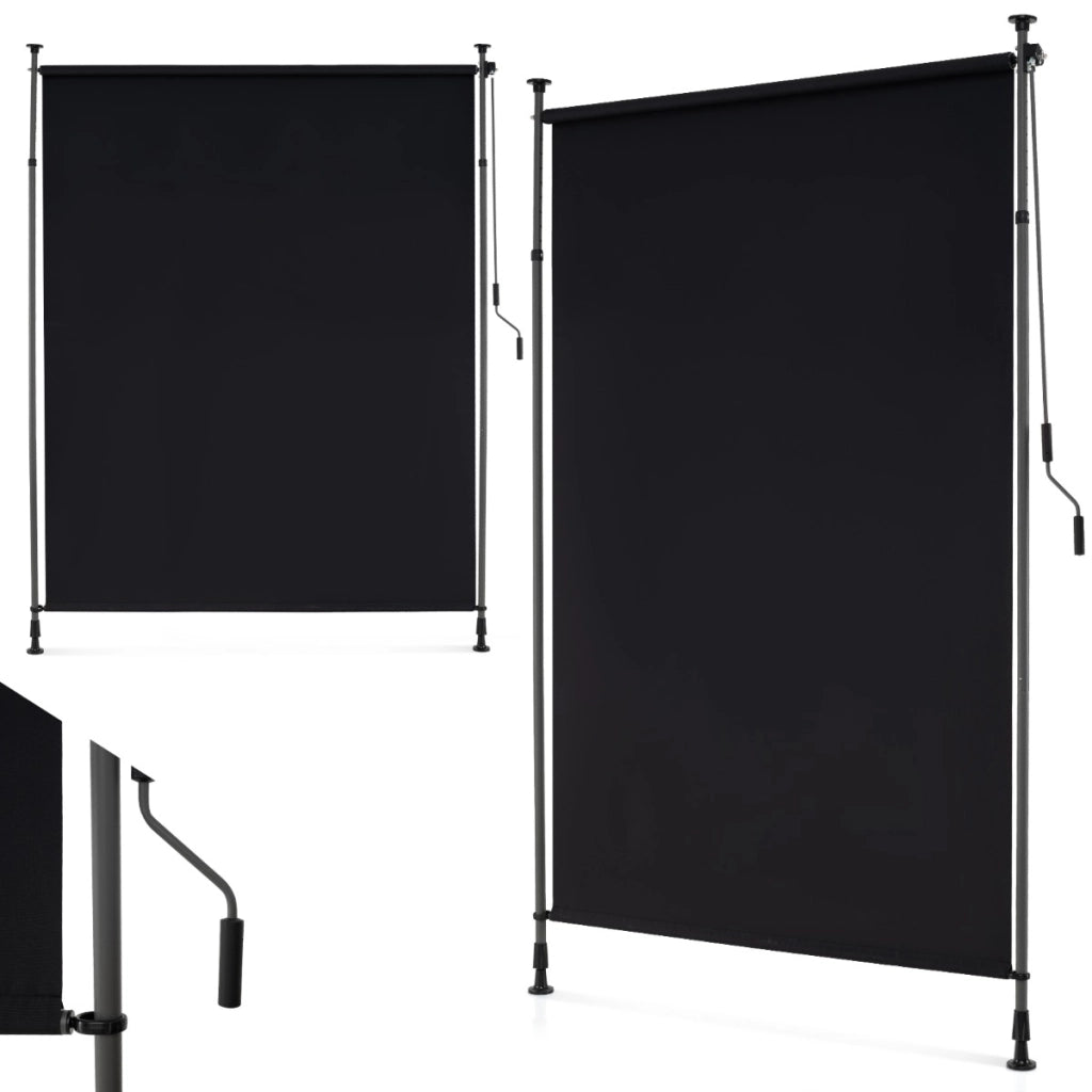 Tenda parasole retrattile verticale per patio con regolabile in altezza, Tenda a rullo da esterno con manovella 150 cm
