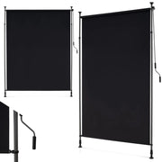 Tenda parasole retrattile verticale per patio con regolabile in altezza, Tenda a rullo da esterno con manovella 150 cm
