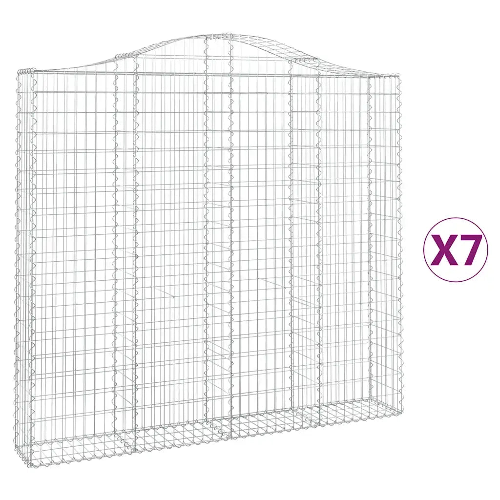 Cesti Gabbioni ad Arco 7 pz 200x30x180/200 cm Ferro Zincato 3145519