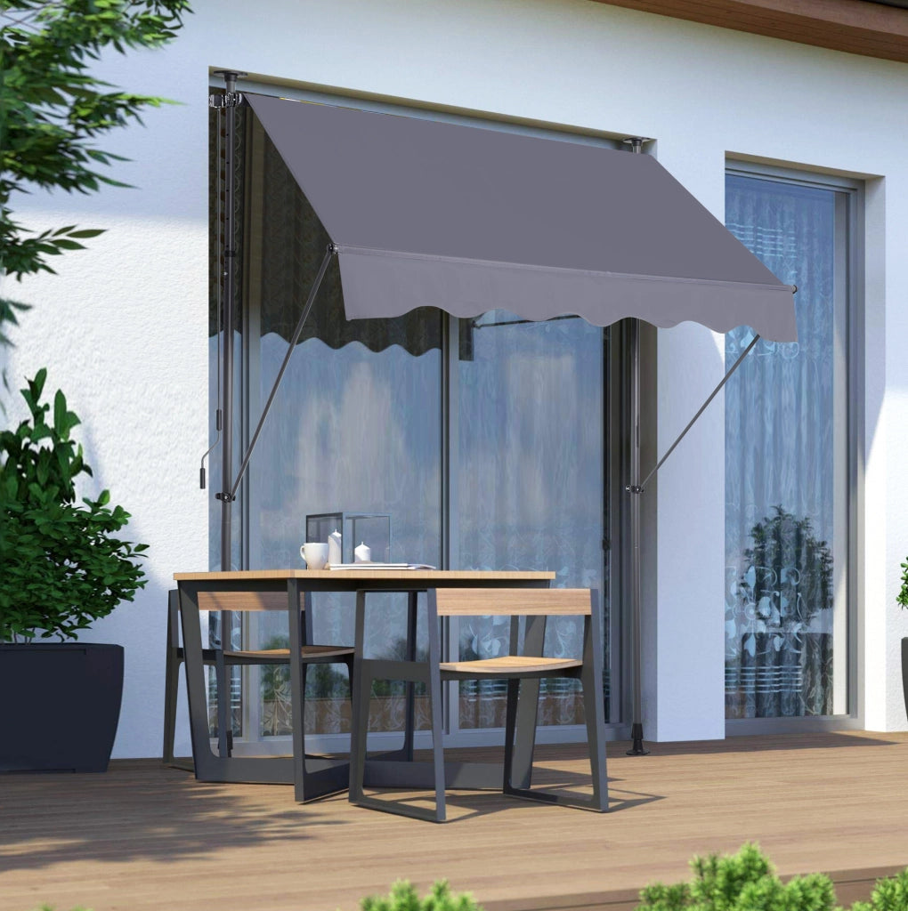 Tenda da sole a bracci regolabile 200 x 150 cm grigio scuro