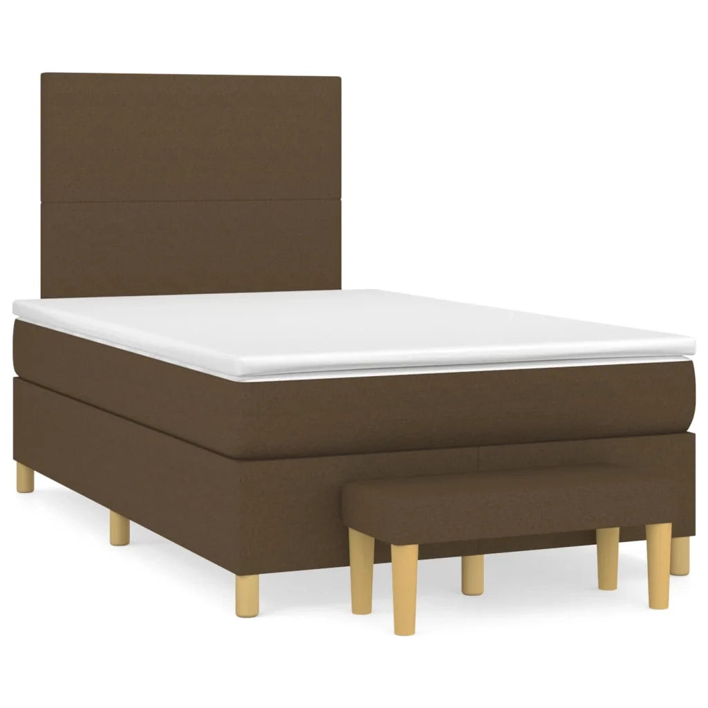 Giroletto a Molle con Materasso Marrone Scuro 120x200cm Tessuto 3136984