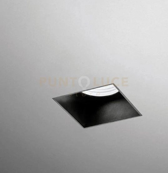 ELIS faretto da Incasso 1 Luce Raso Nero Fondo Nero attacco GU10 d.110mm