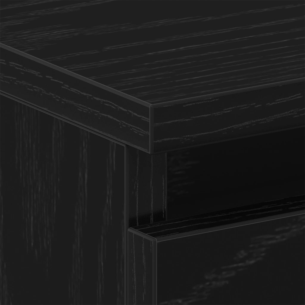 ComÃ² 2 pz Nero Rovere 40x30x39 cm in Legno ingegnerizzato
