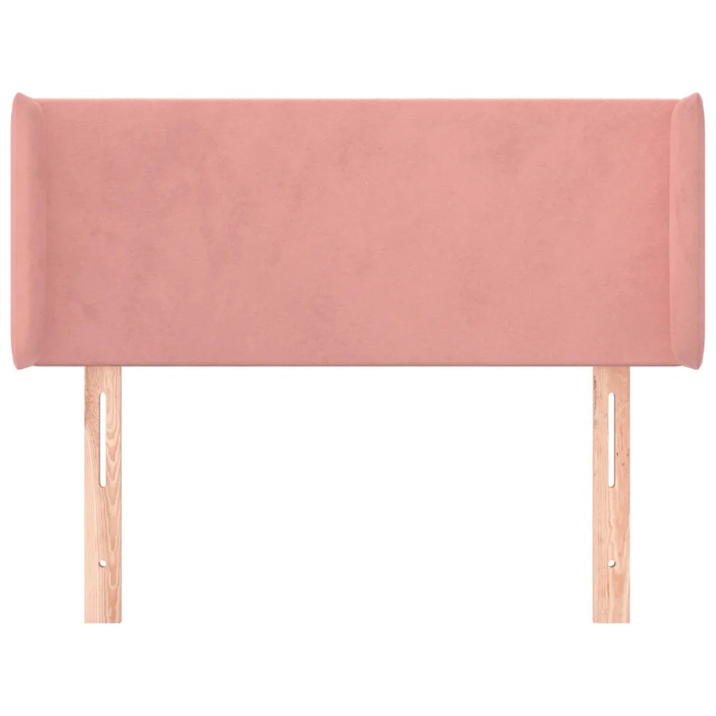 Testiera | Testata ad Orecchio Rosa 103x16x78/88 cm in Velluto