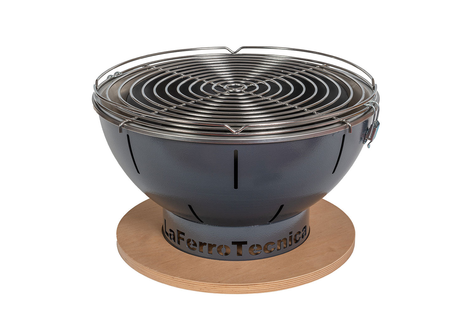 Barbecue a Carbonella Ø41x25 cm Smile in Acciaio Grigio Martellato
