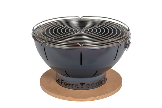 Barbecue a Carbonella Ø41x25 cm Smile in Acciaio Grigio Martellato