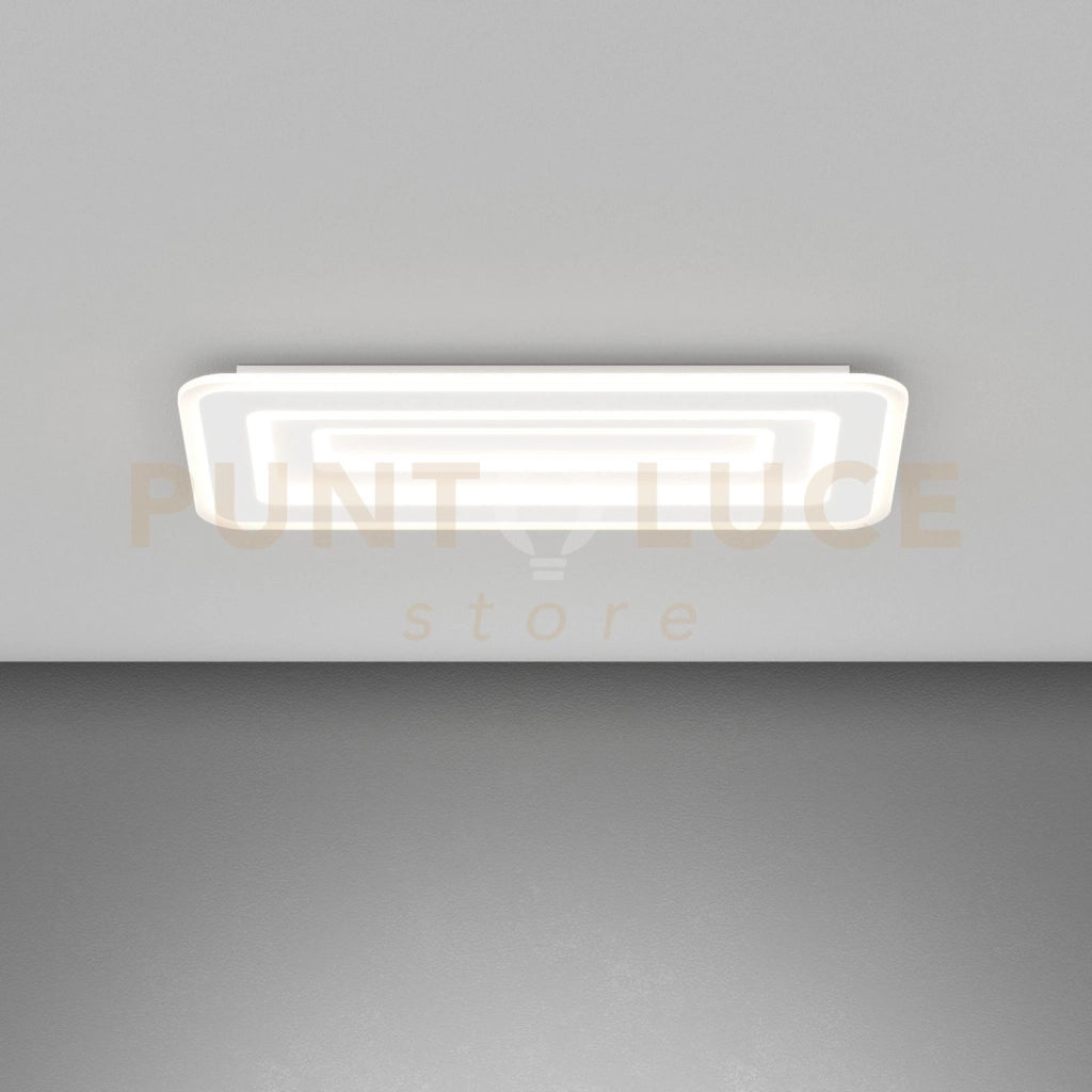 ZOOM APPLIQUE PLAFONIERA RETTANGOLARE 70X35 BIANCO CCT SWITCH 3000/4000°K 56W - CRI 90 5600 lm