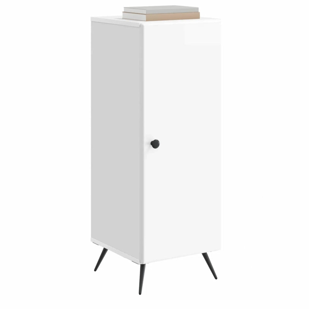 Credenza Bianco Lucido 33 x 34,5 x 90 cm Legno ingegnerizzato