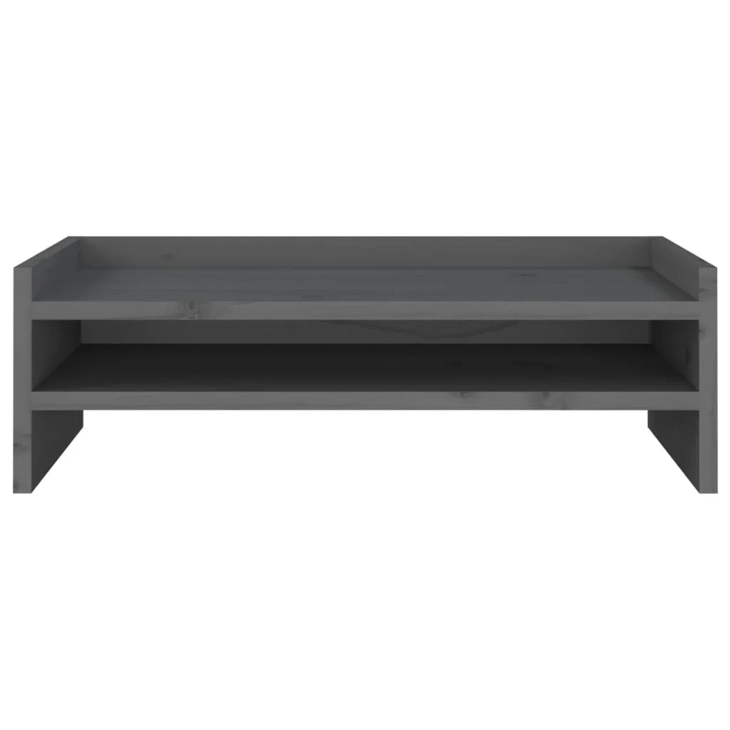 Supporto per monitor 50 x 24 x 16 cm in legno massello di pino grigio 02_0004466