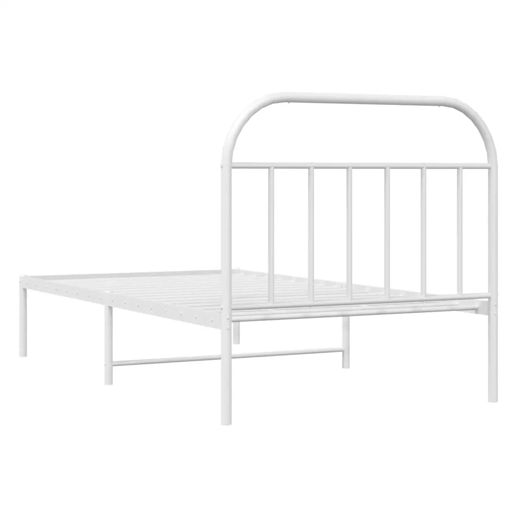 Giroletto con Testiera Metallo Bianco 100x200 cm 353679