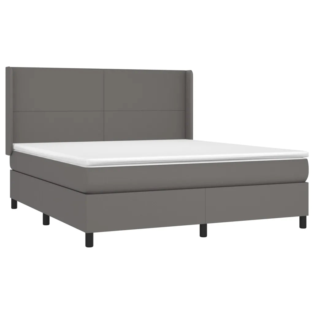 Giroletto Molle con Materasso e LED Grigio 180x200cm Similpelle 3139281