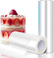 Foglia di carta da zucchero - 16 cm alta per stabilizzare decorazioni - Cordoncini di foglia di acetato - Rotolo di decorazione per torte - Anelli per mousse di cioccolato - Foglia trasparente di plastica riciclabile.