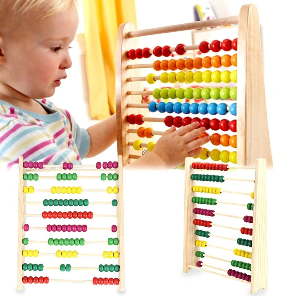 Trade Shop - Pallottoliere Abaco Classico Con Telaio In Legno Con Perline Wooden Toys -