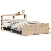 Letto matrimoniale | Letto per adulti | Giroletto con Testiera 140x190 cm in Legno Massello di Pino