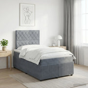 Letto box spring con materasso Grigio Scuro 120 x 190 cm 3454560