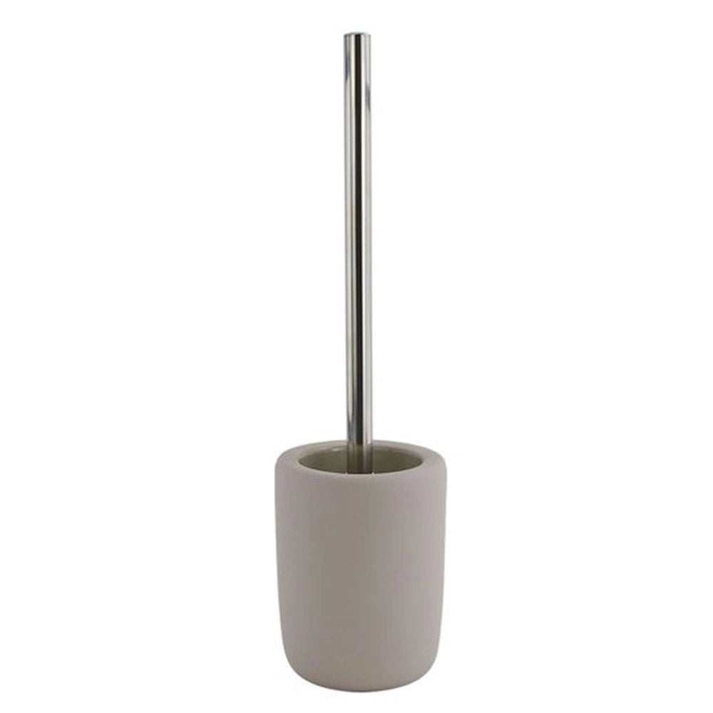 Trade Shop - Porta Scopino Con Scopettino Wc D'appoggio Arredo Accessorio Da Bagno Tortora 87816 -