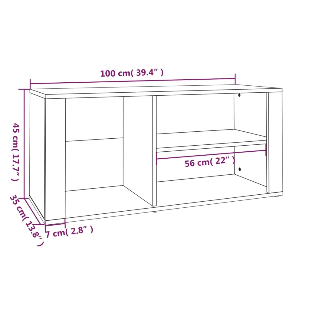 Scarpiera Grigio Sonoma 100x35x45 cm in Legno Multistrato 816926