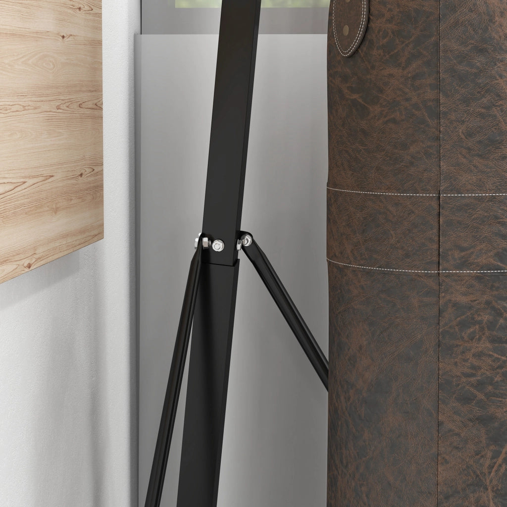 Supporto Sacco da Boxe Autoportante 170x90x182-225 cm in Acciaio Nero
