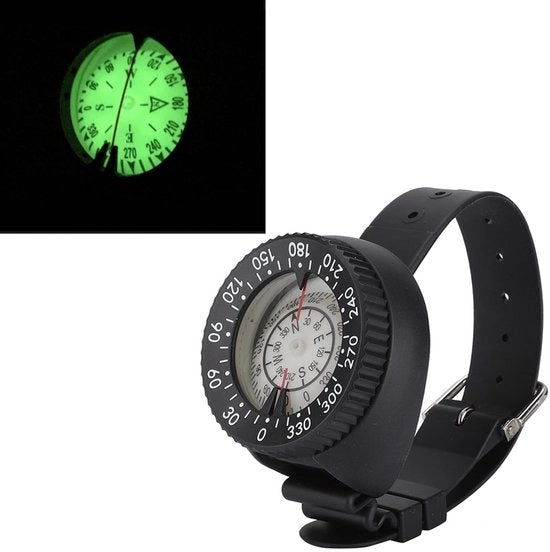 Compasso da immersione acqua resistente 50 m - Compasso a stella - Visione notturna - Navigazione - Esplorazione speleologica - Precisione 2°