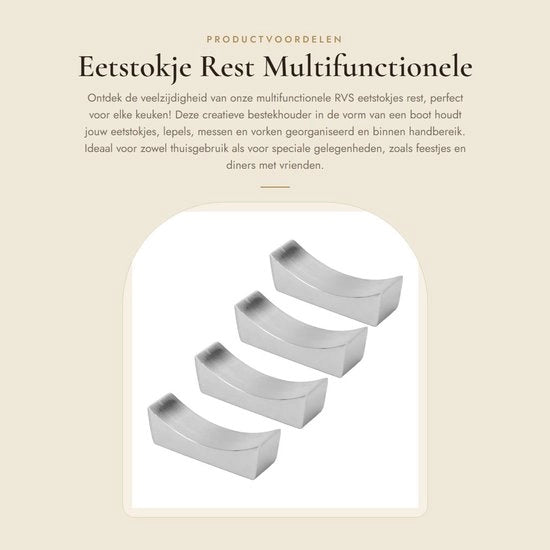 Supporto Multifunzionale per Cucina - 4 Pezzi - Acciaio Inossidabile - Dimensioni 5,9x1,8x1,7cm