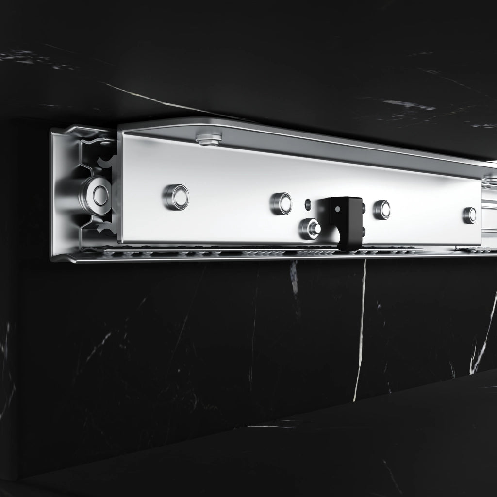 Tavolo allungabile da pranzo con piano effetto marmo struttura in MDF e metallo nero 110 × 80 × 76 cm