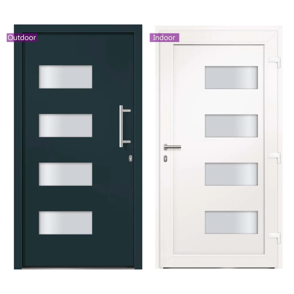 Porta d'Ingresso in Alluminio e PVC Antracite 100x200 cm cod mxl 56371