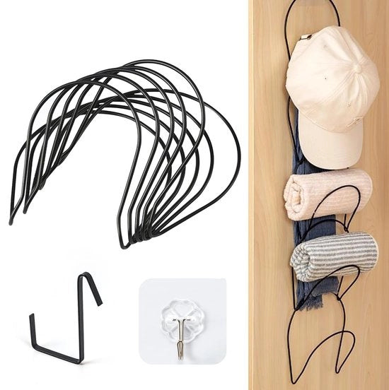 Hanger multifunzionale per cappelli, sciarpe, borse, asciugamani e abiti, 5 pezzi, per appendere oltre la porta