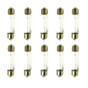 10 Lampade Alogene Siluro T11 C5W 12V 5W 39mm SV8.5 per Auto e Luci Targa
