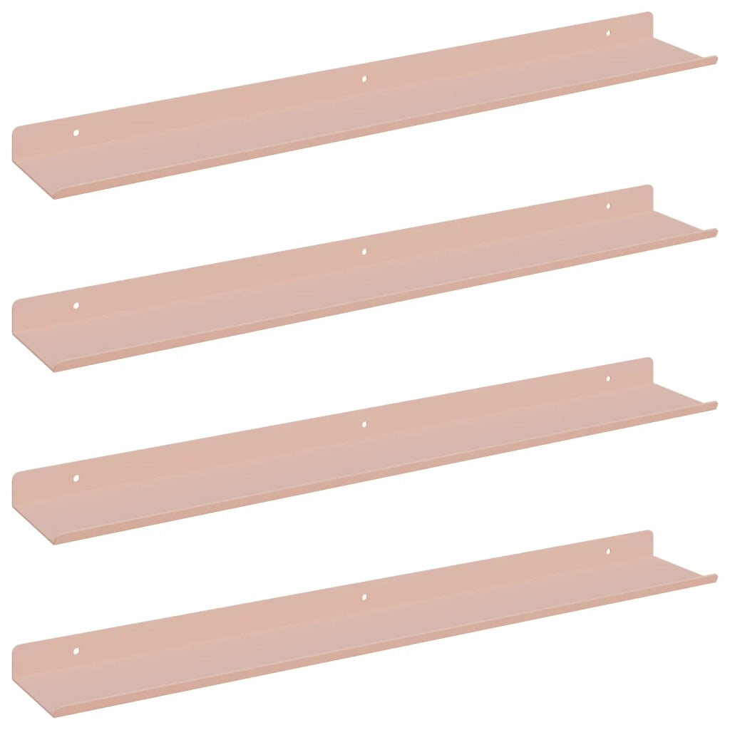 4 pz Mensola | Ripiano | Scaffale sospesa Rosa 60 x 8,5 x 2,5 cm Acciaio